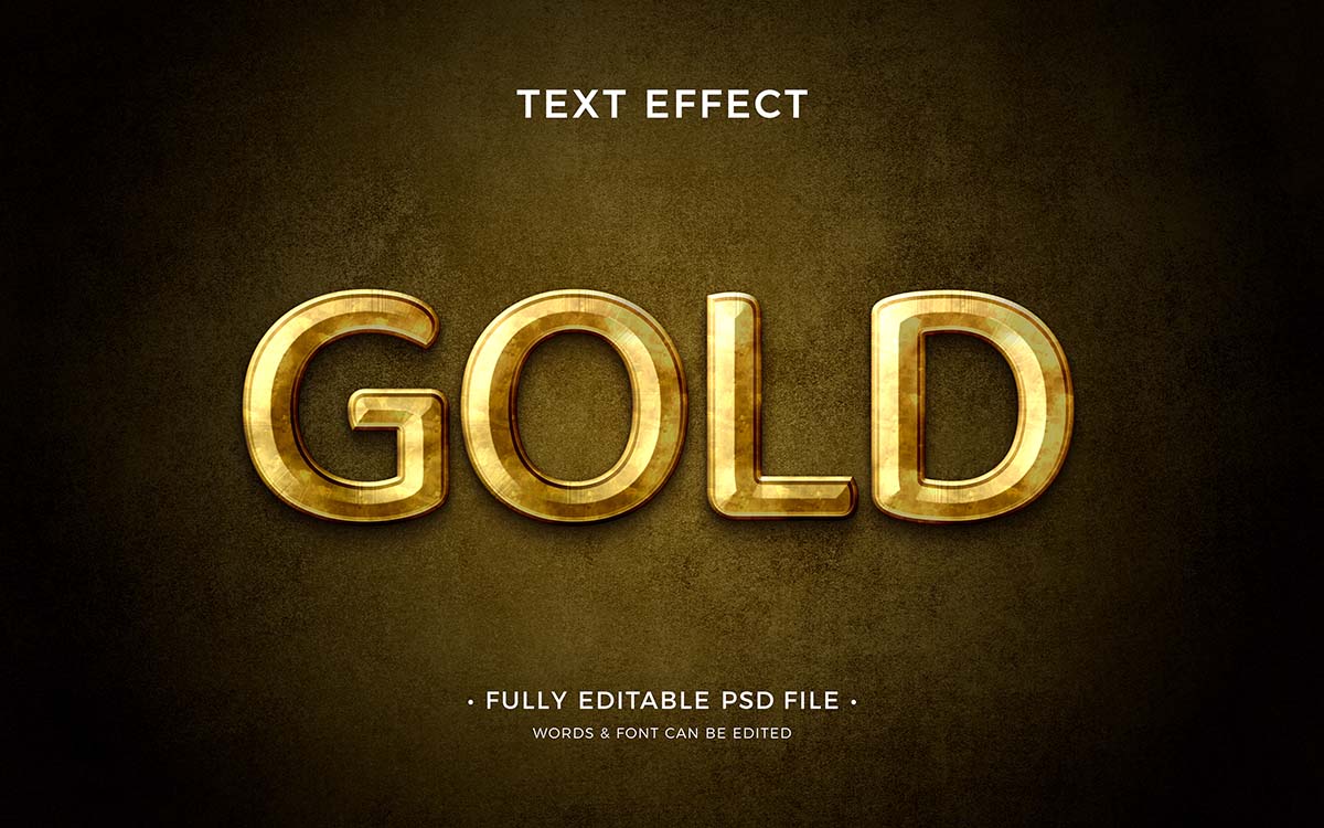 Hiệu ứng text gold file PSD mẫu HU71