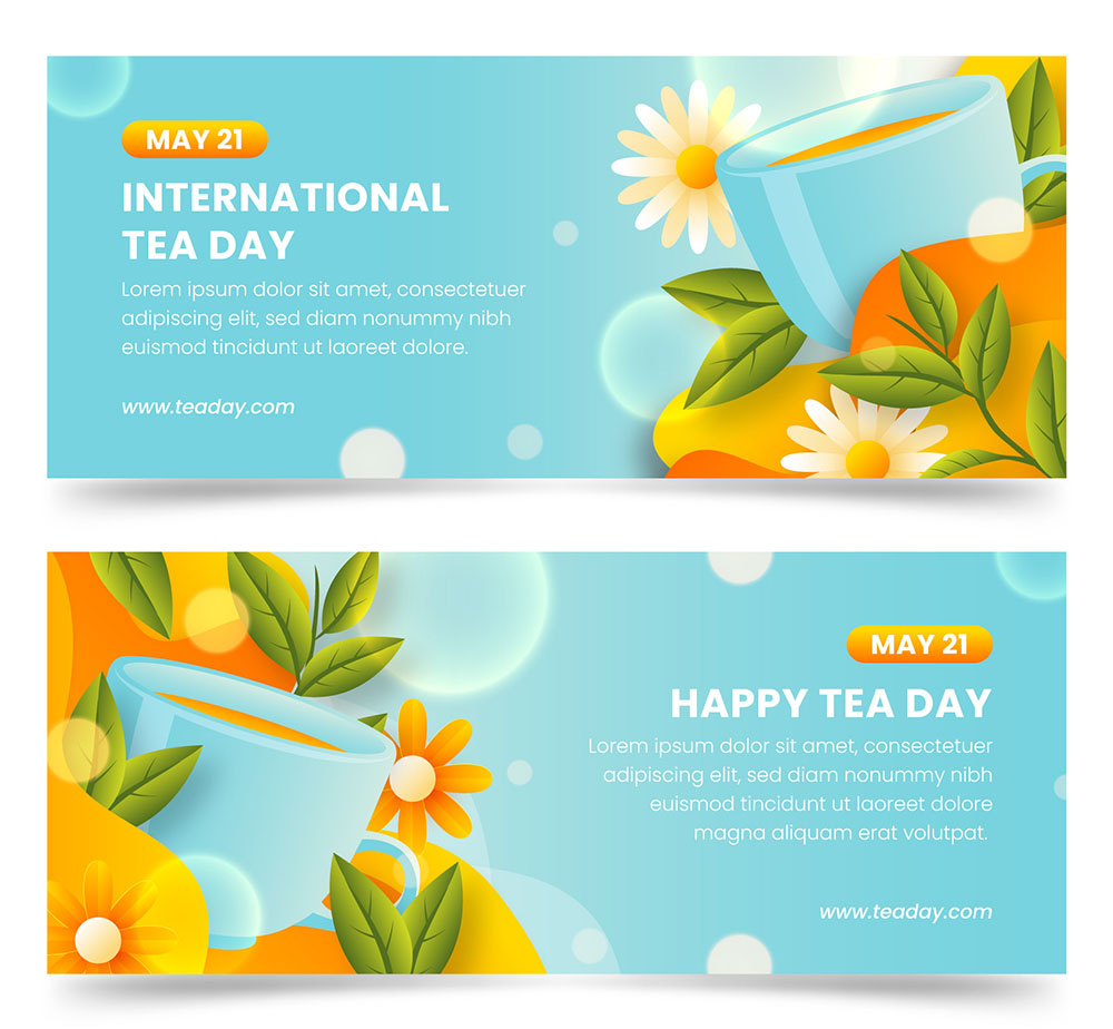 Banner quảng cáo trà xanh file vector mẫu DE107