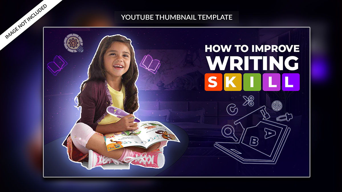 Ảnh thumb kênh youtube cho thiếu nhi mẫu 19 file PSD