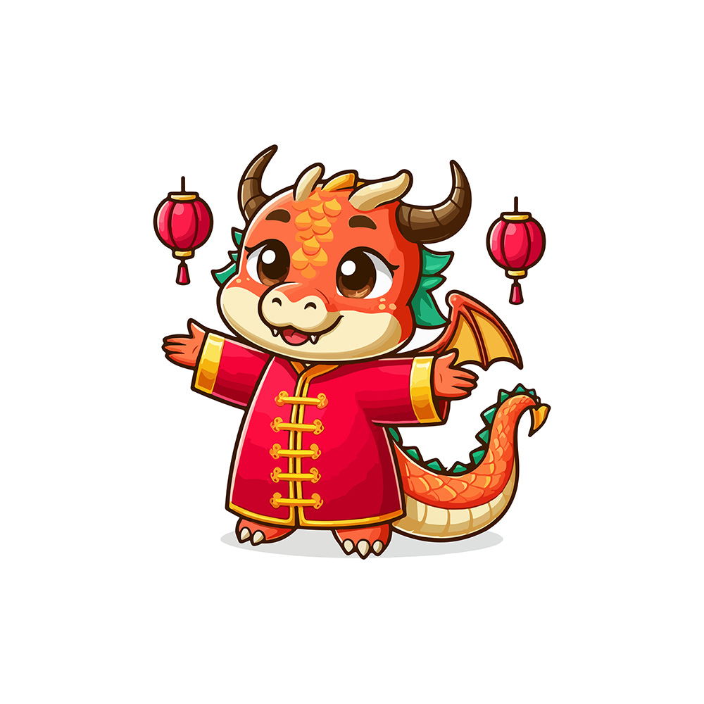 Hình ảnh con rồng chibi file vector mẫu số 226