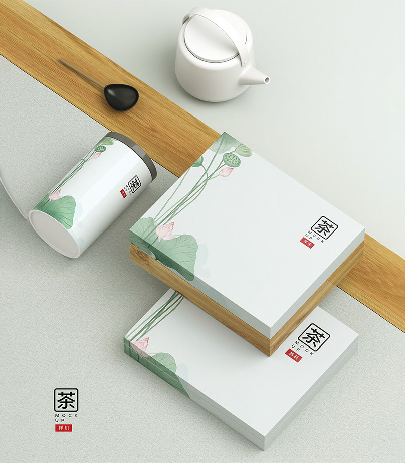 Mockup bao bì sản phẩm trà mẫu T34 PSD