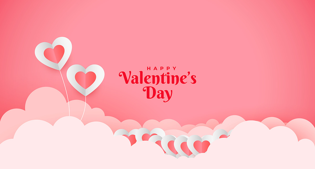 Banner ngày valentine nền hồng file vector mẫu số 557