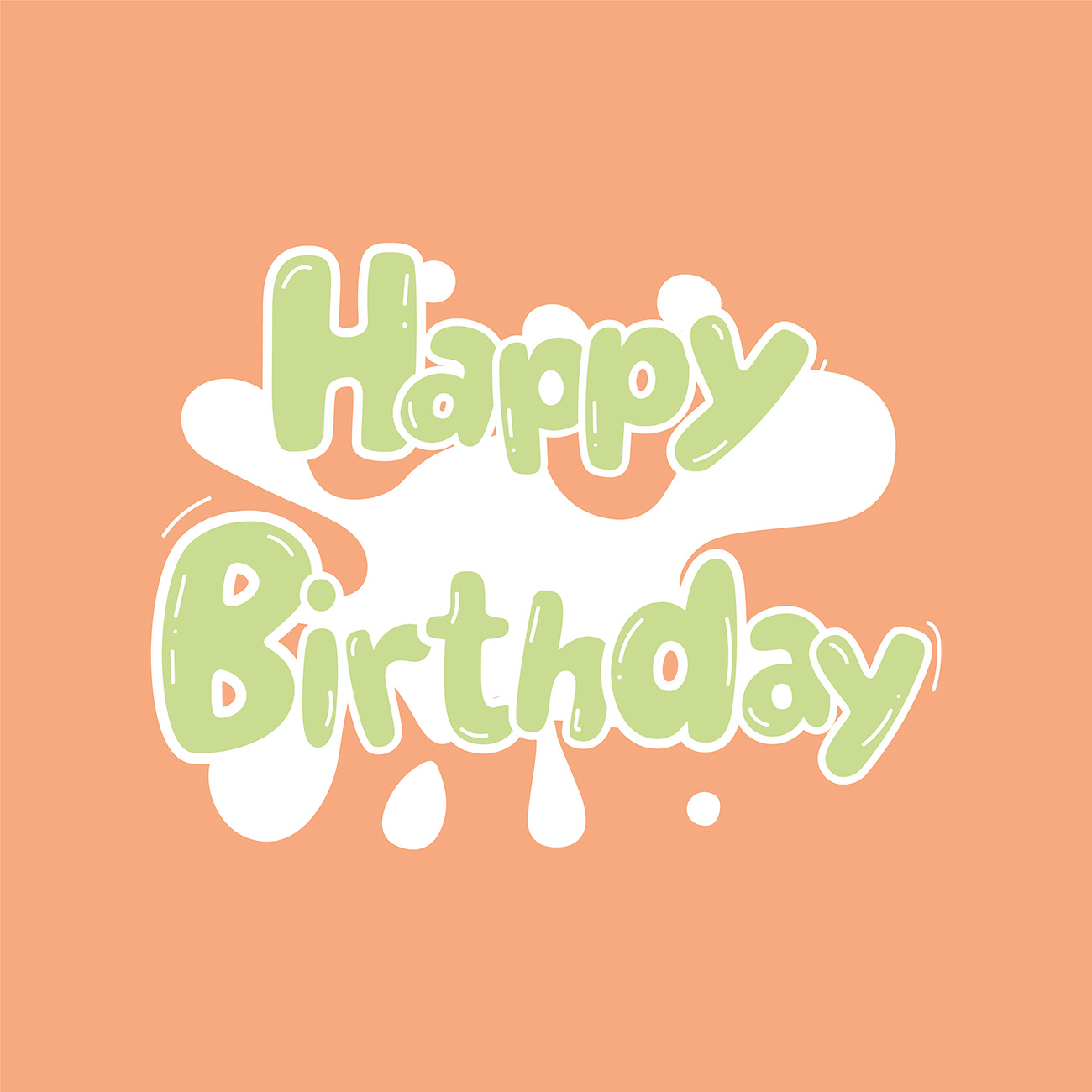 Bộ chữ typo happy birthday mềm mại file EPS và AI mẫu K188