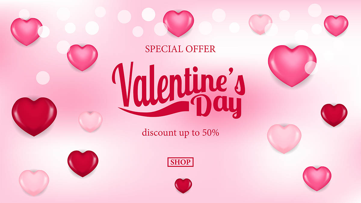 Banner giảm giá dịp valentine file vector mẫu số 915