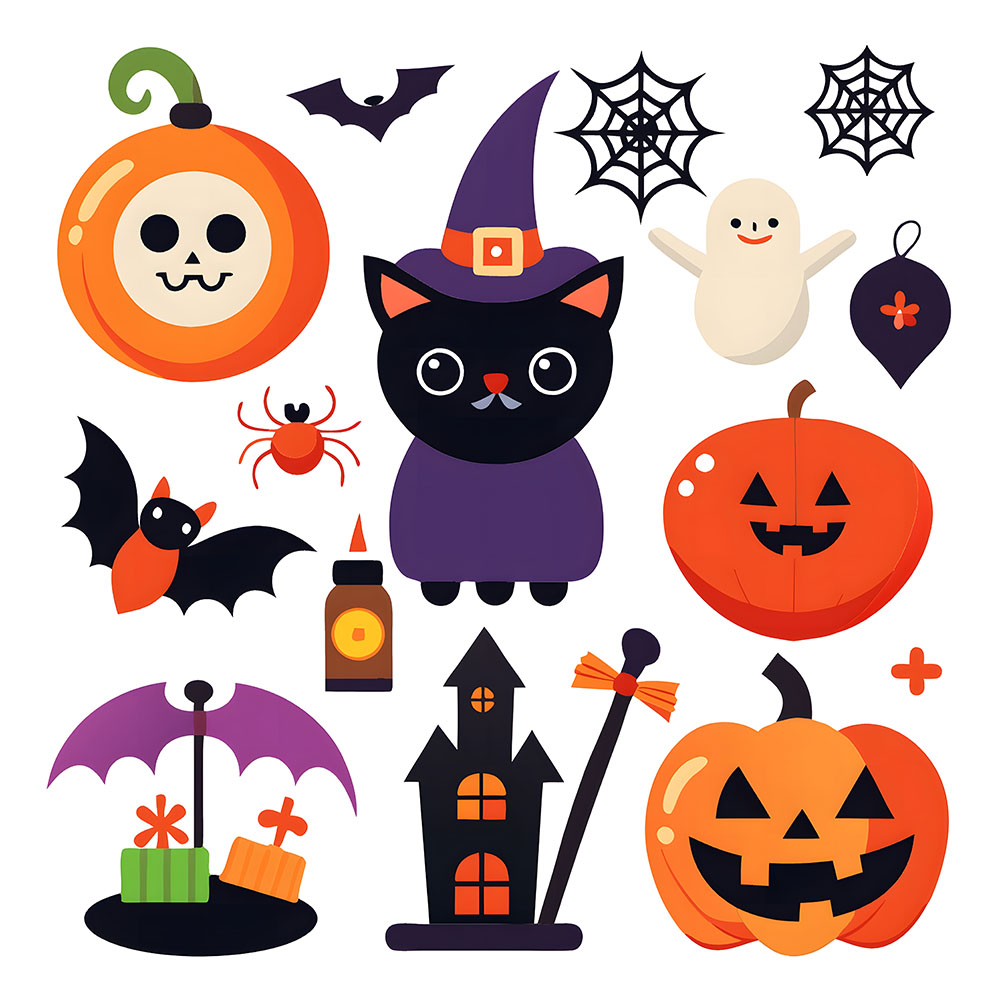 Hình minh họa nhân vật trong lễ hội halloween file EPS và AI mẫu MB78