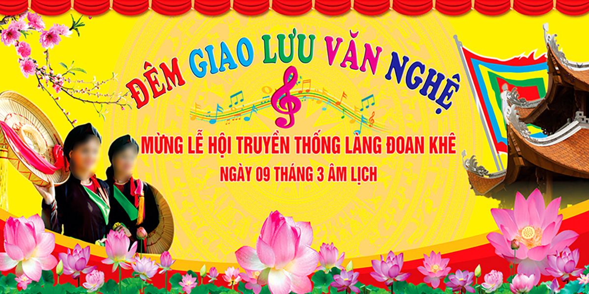 Phông nền hội thi văn nghệ mừng lễ hội truyền thống - File Corel