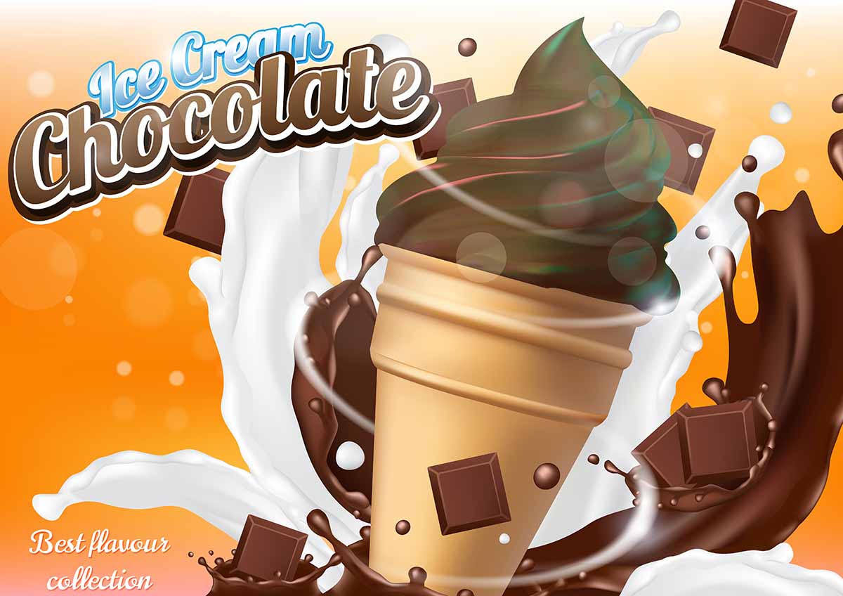 Banner quảng cáo kem chocolate file vector mẫu số 320