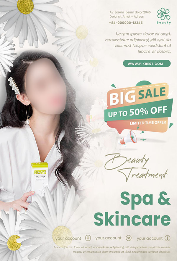 Poster quảng cáo dịch vụ spa file PSD mẫu KF70