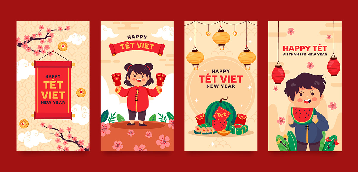 Poster dịp tết nguyên đán file vector - mẫu số 131