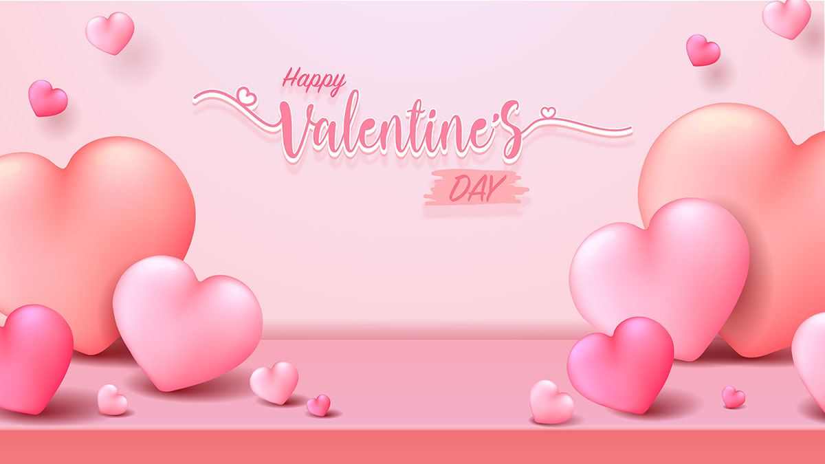 Banner valentine trái tim hồng ngọt ngào file vector mẫu số 119