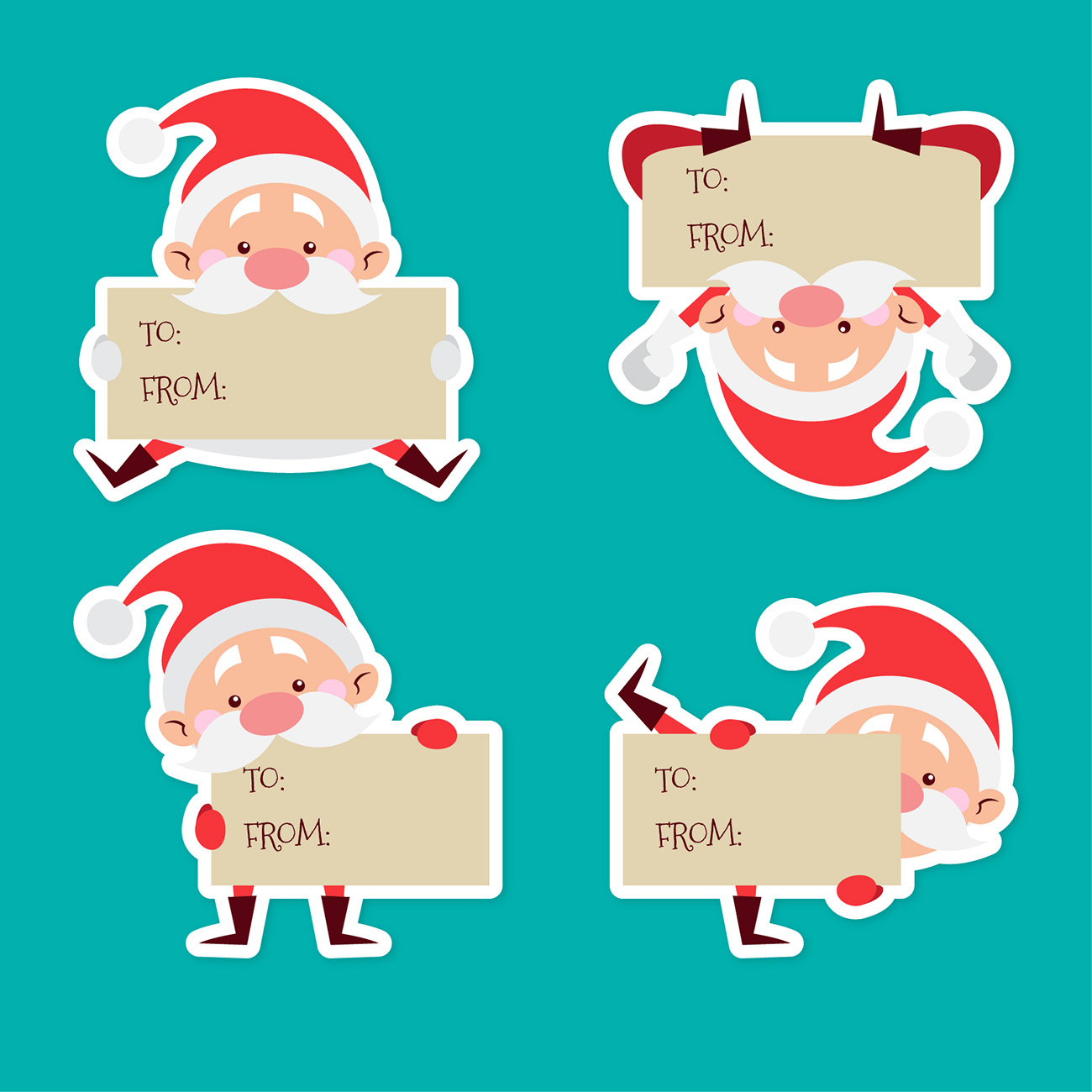 Ảnh minh họa nhãn dán bì thư hình ông già noel file EPS