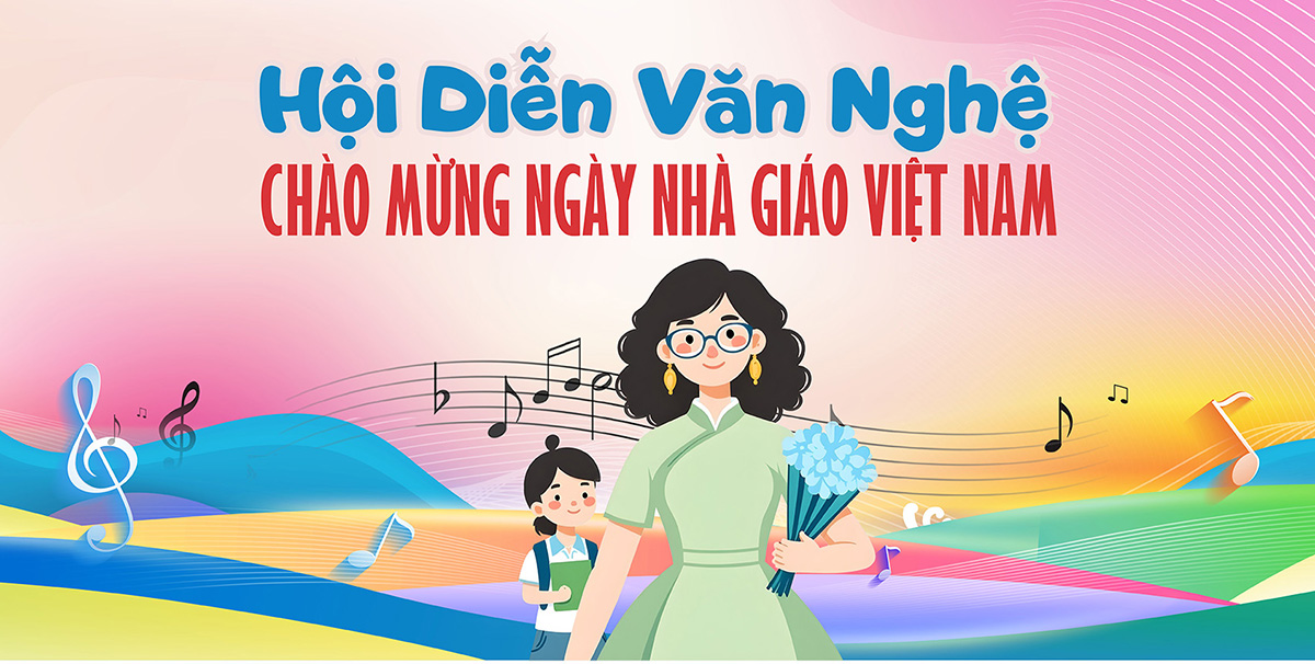 Phông nền hội diễn văn nghệ chào mừng ngày nhà giáo Việt Nam - File Corel