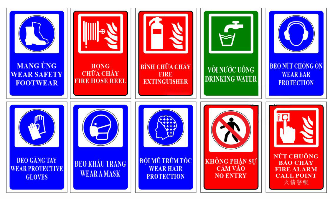 Biển cảnh báo an toàn lao động file coreldraw