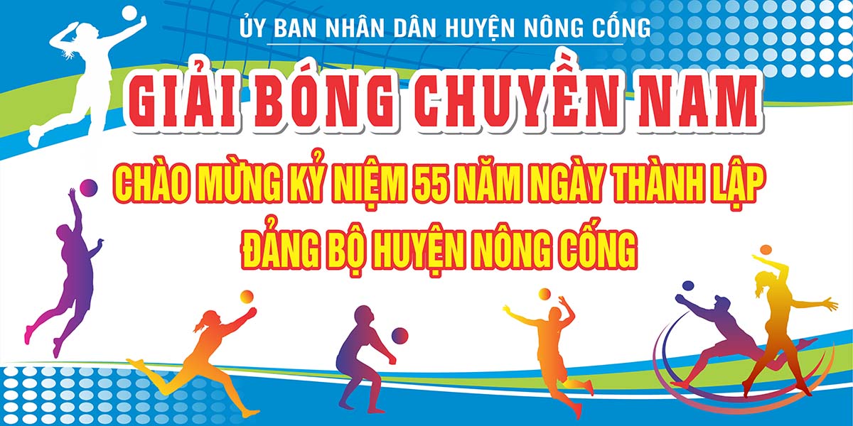 Backdrop giải bóng chuyền mẫu 43 file Corel