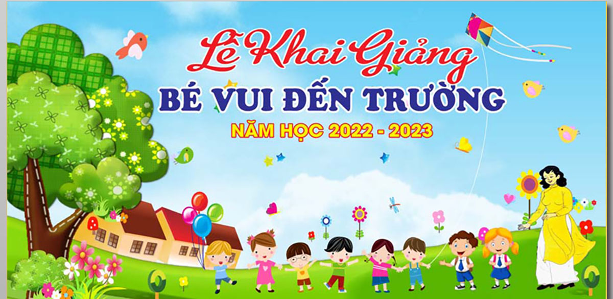 Banner lễ khai giảng file Corel - mẫu số 224