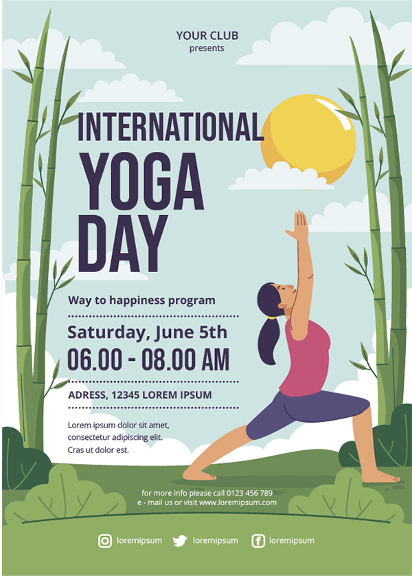 Poster quảng cáo lớp học yoga file AI - mẫu số 458