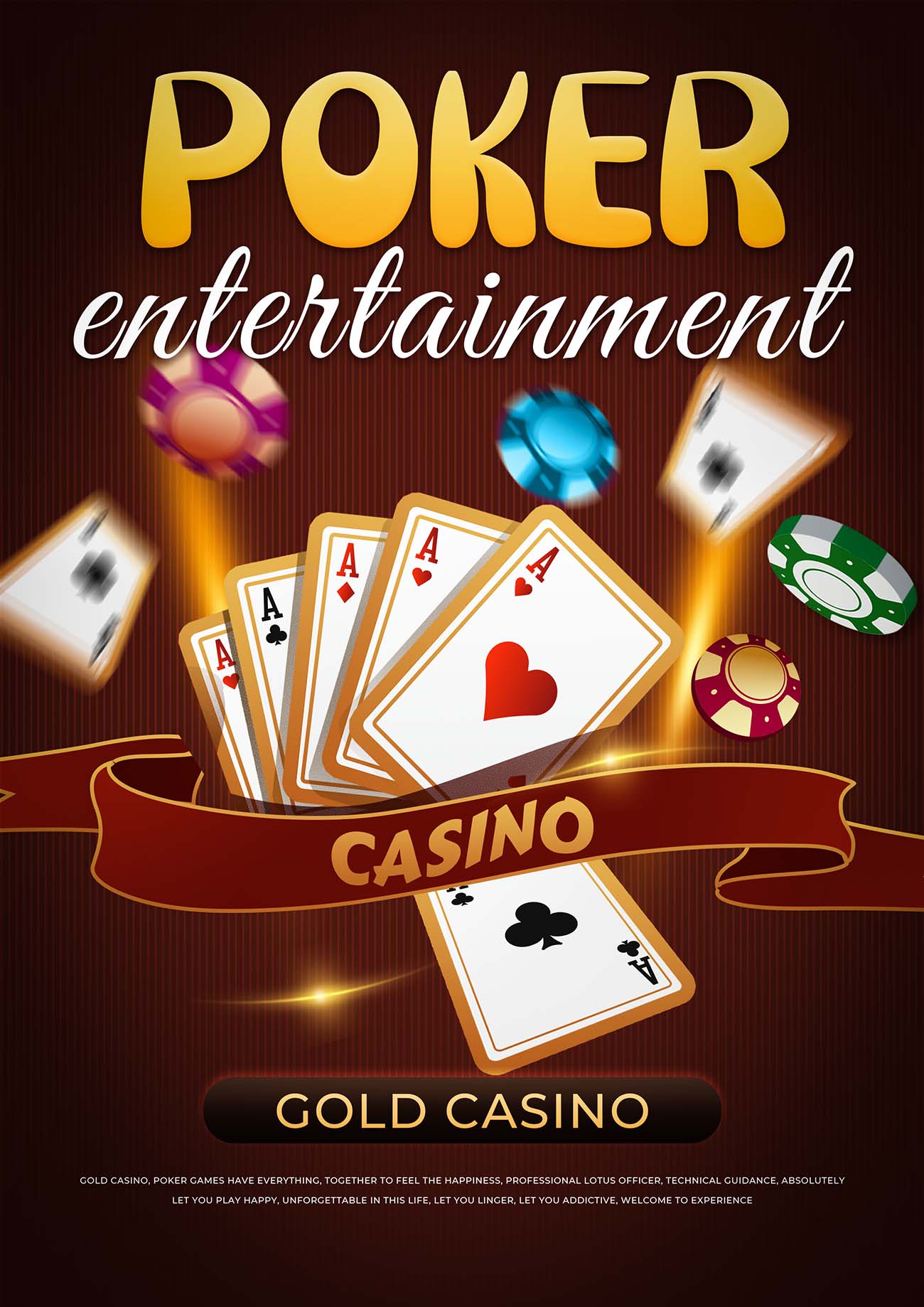 Poster trò chơi poker file PSD mẫu T60