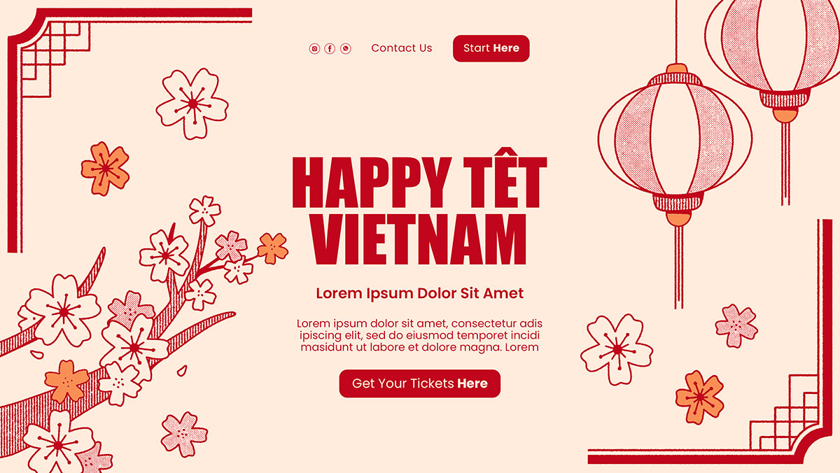 Banner tết nguyên đán file PSD mẫu 25R539