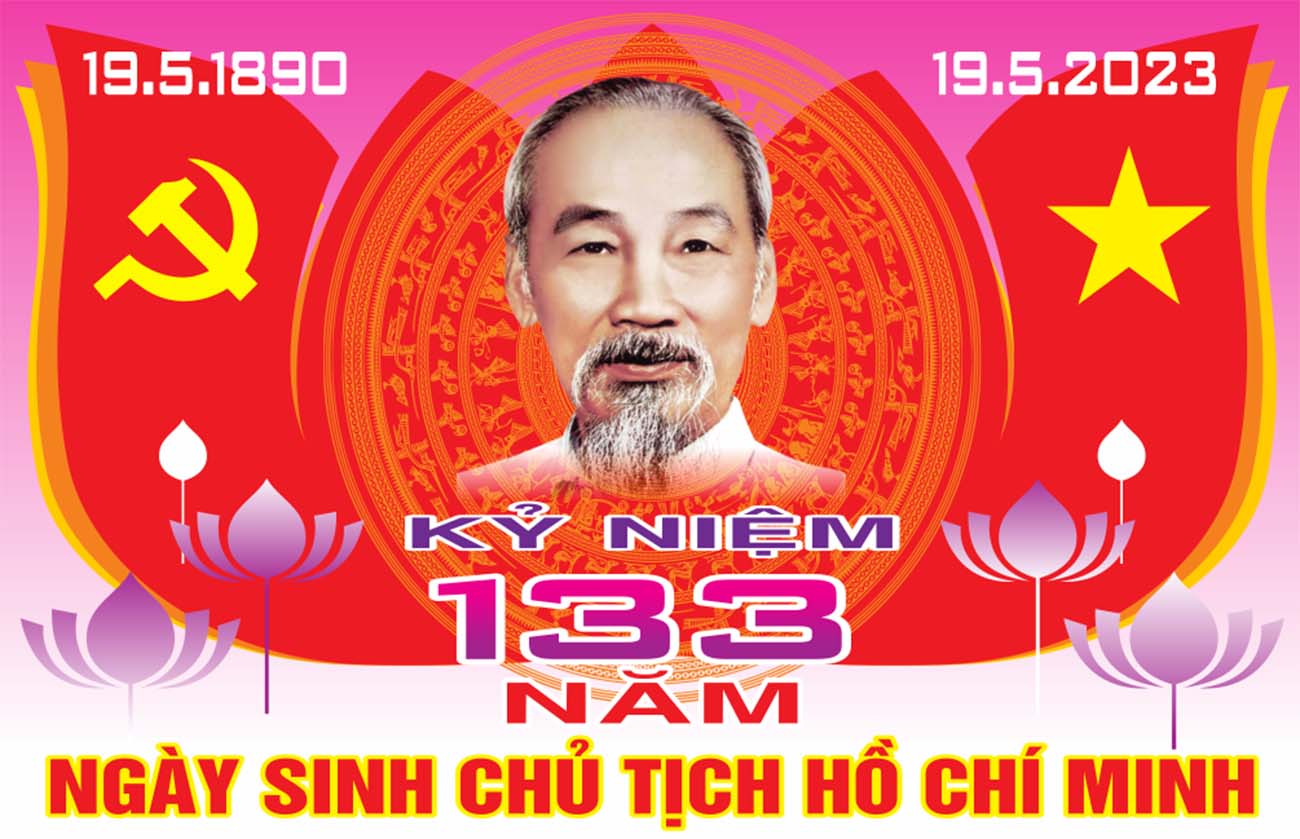 Pano kỉ niệm ngày sinh của Bác Hồ file CDR mẫu K33