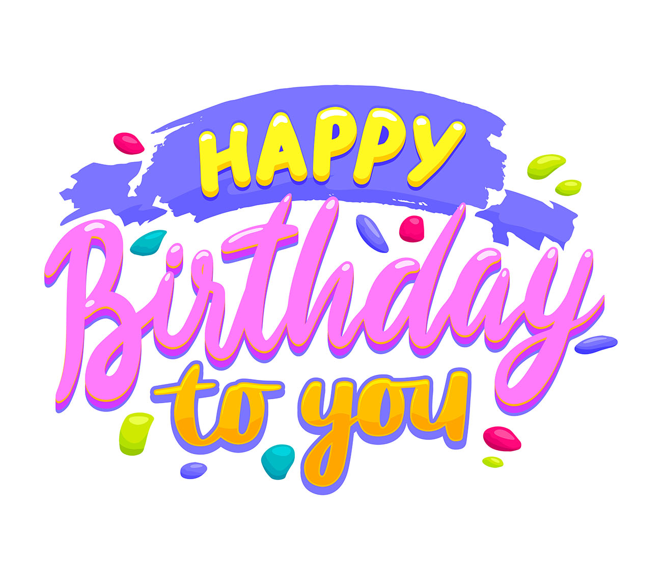 Bộ chữ typo happy birthday mềm mại cách điệu file EPS và AI mẫu K96