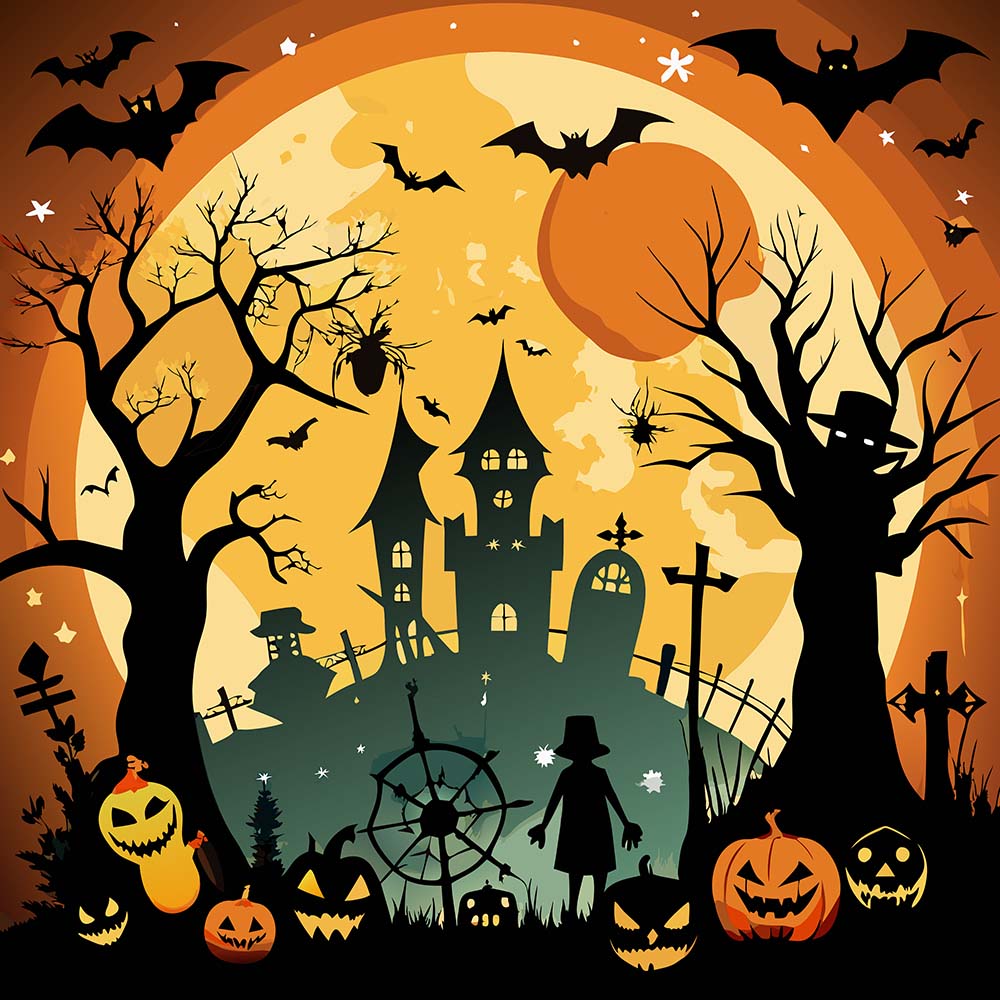 Background đêm hóa trang lễ hội halloween file EPS - mẫu số 405