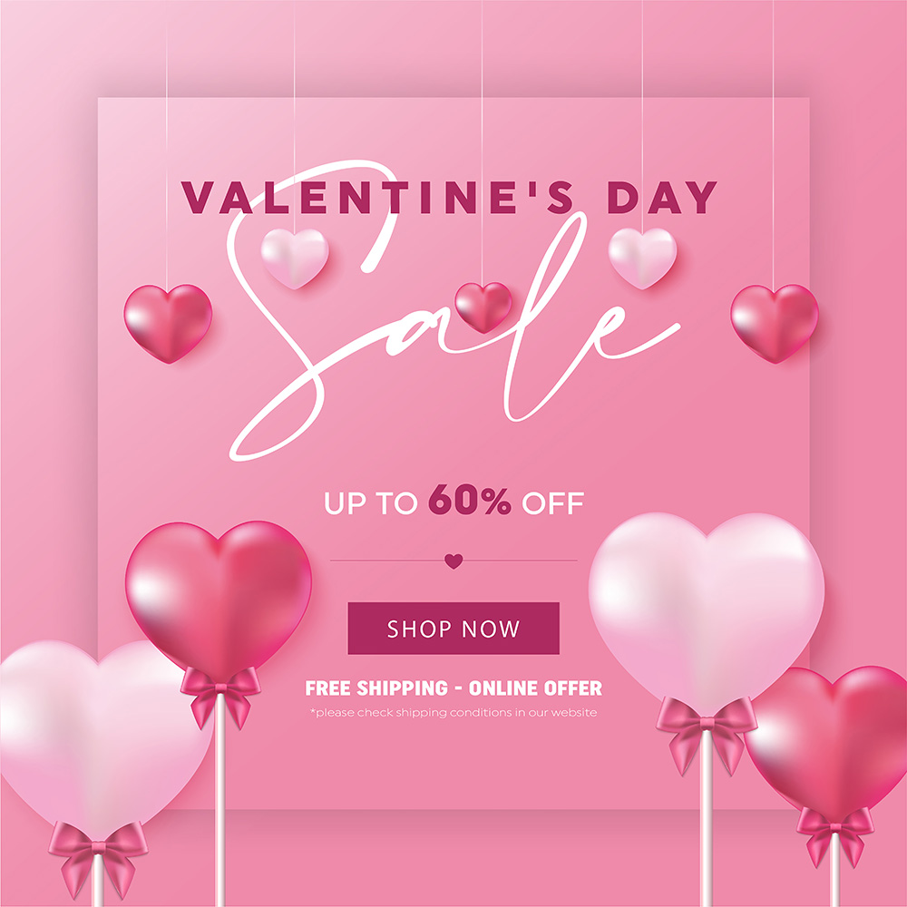 Banner sale ngày lễ valentine file vector mẫu BV68