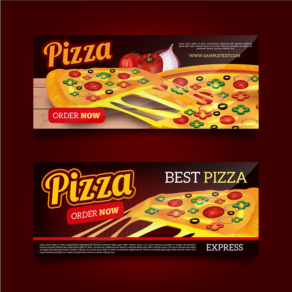 Banner quảng cáo pizza file EPS và AI mẫu P128