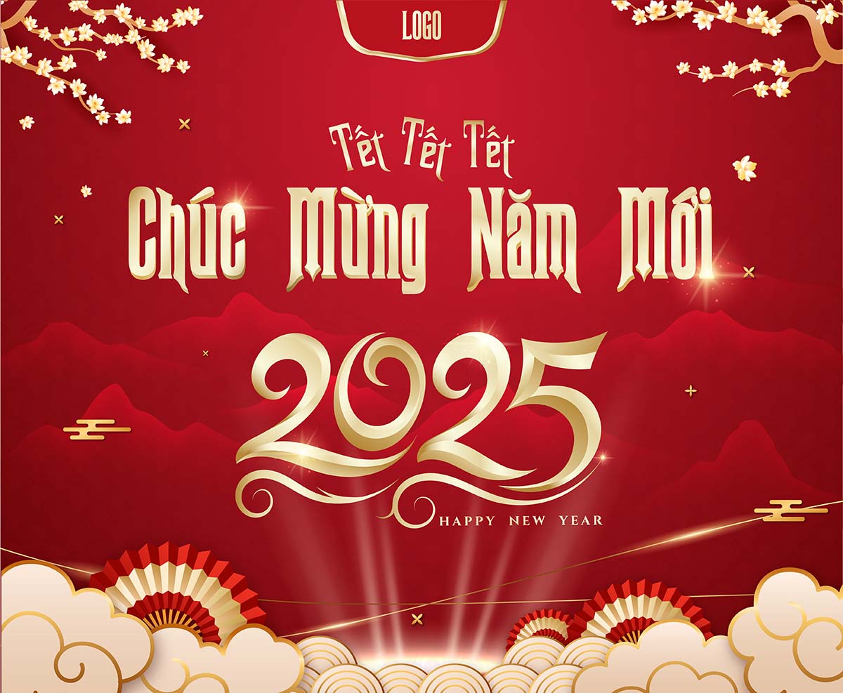 Banner chúc mừng năm mới 2025 file vector mẫu KX32