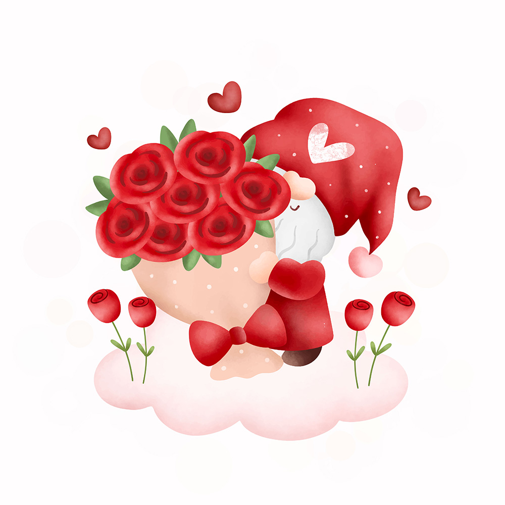 Hình ảnh bó hoa dịp ngày lễ valentine file vector mẫu BV121