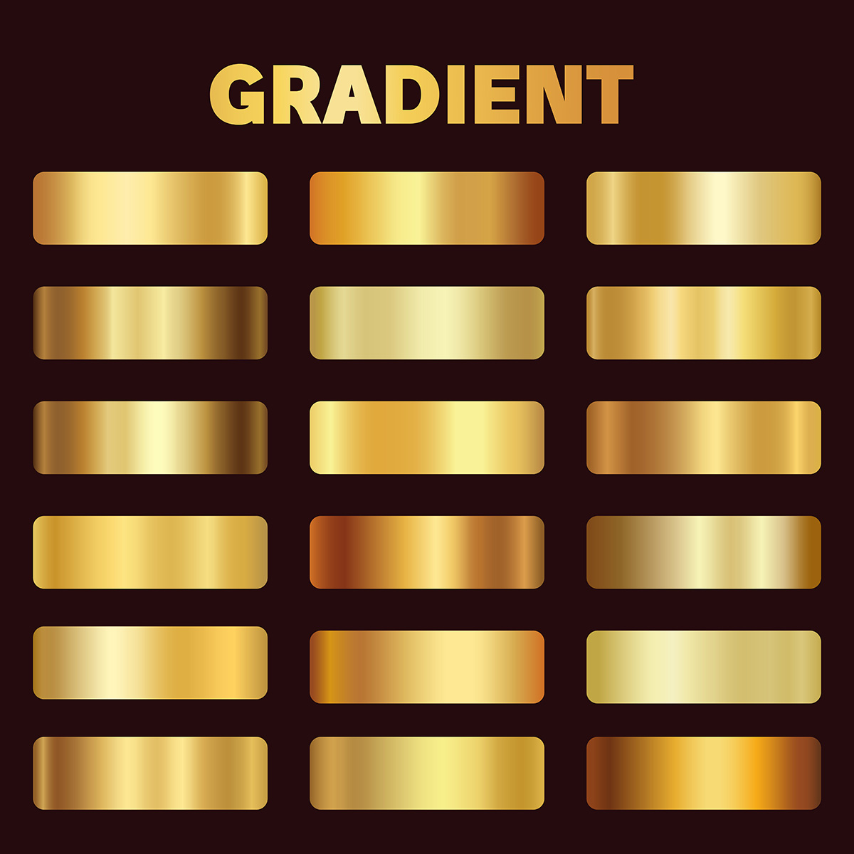 Bộ màu gold gradient sử dụng cho thiết kế file AI - mẫu số 79