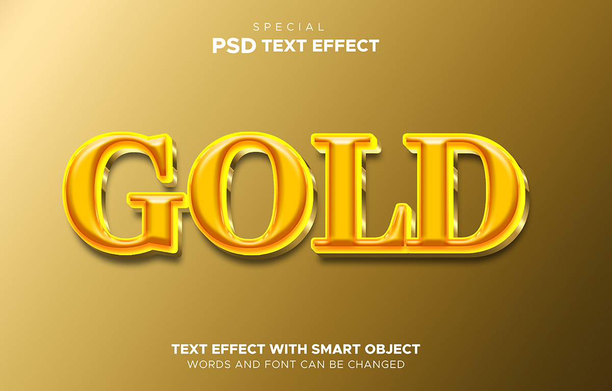 Hiệu ứng text gold file PSD mẫu HU346