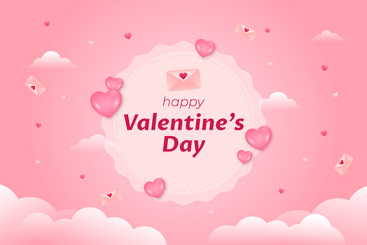 Banner ngày lễ valentine màu hồng file vector mẫu BV33