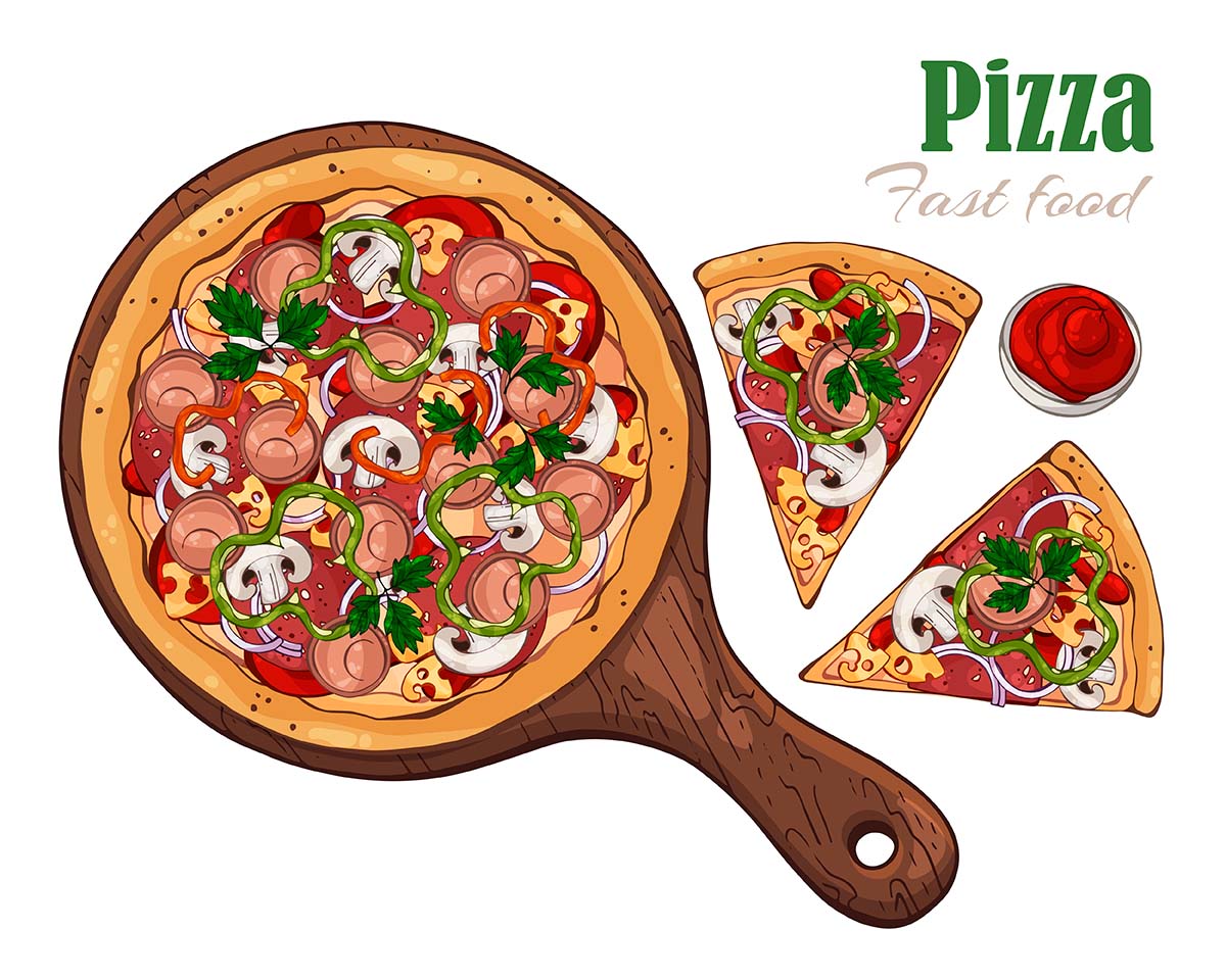 Banner quảng cáo bánh pizza file EPS và AI mẫu P82