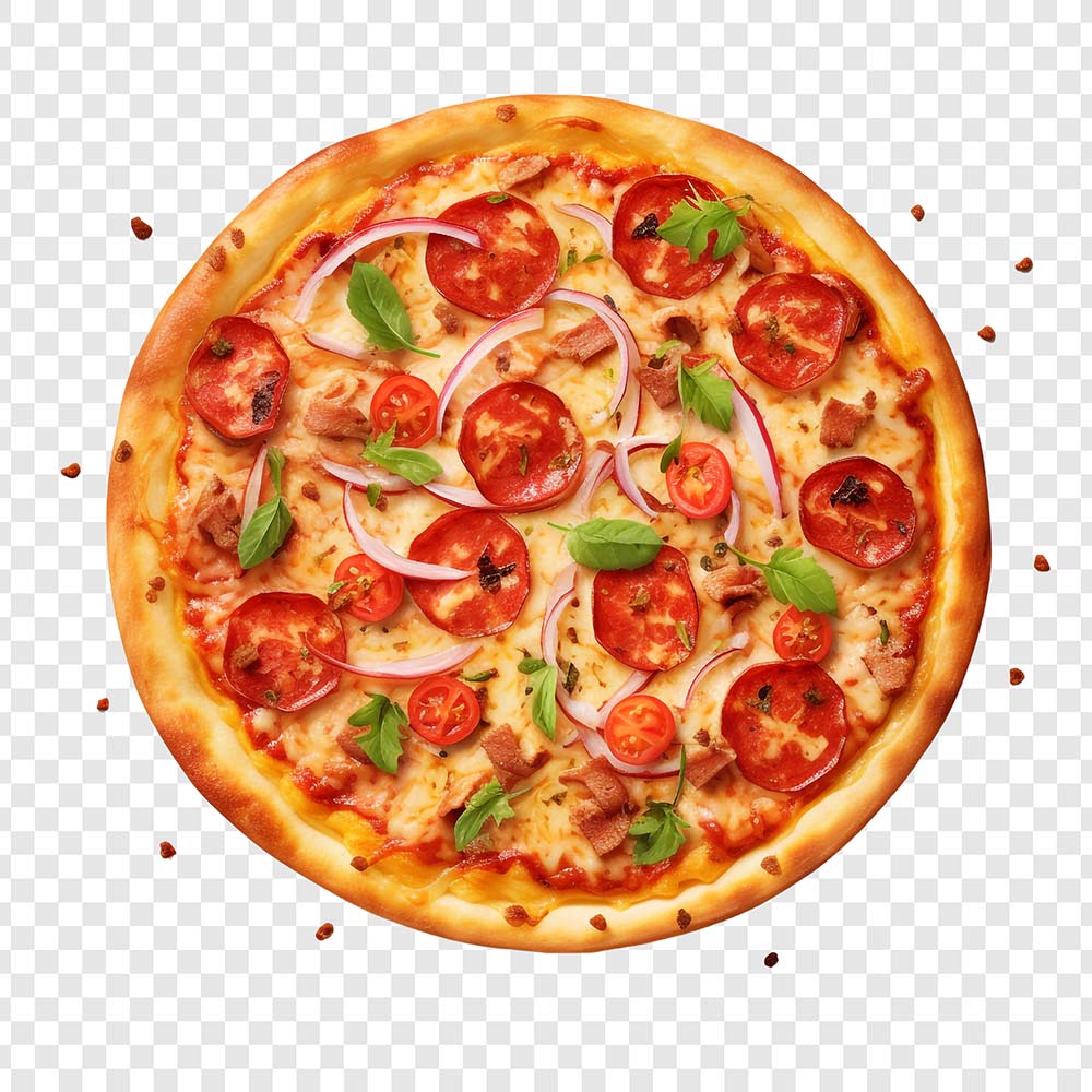 Hình ảnh bánh pizza lạp xưởng file PSD mẫu P45