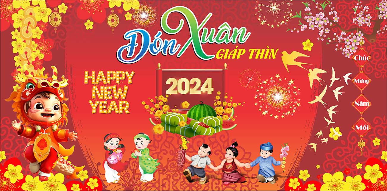 Banner tết năm 2024 file CDR mẫu S103