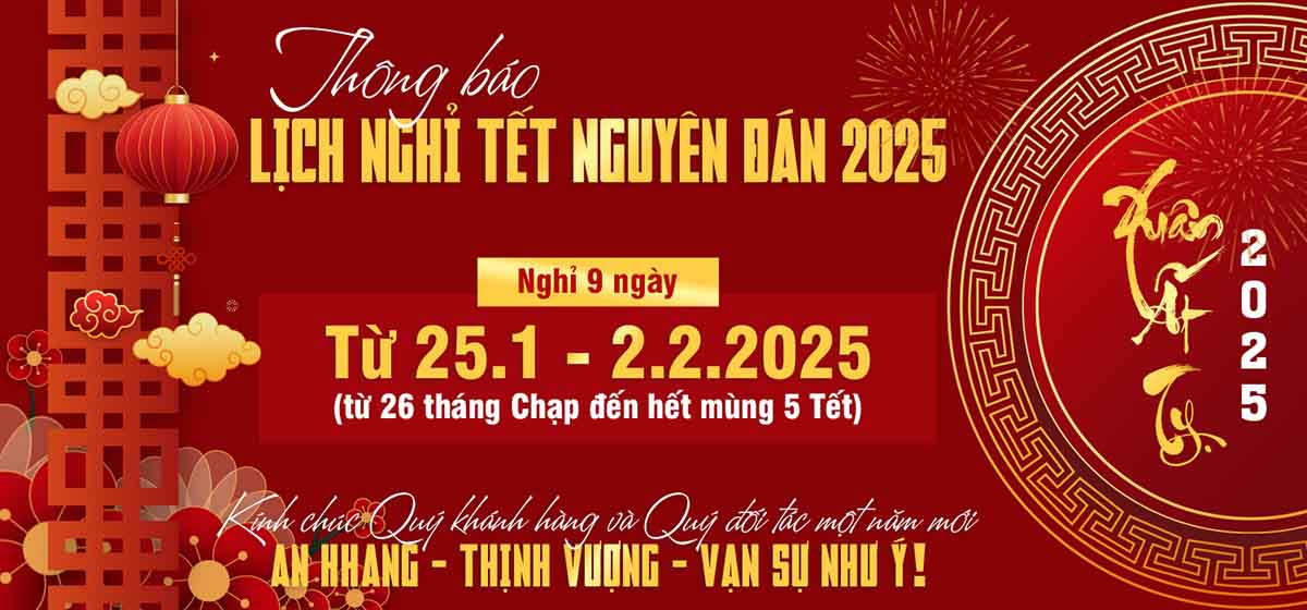 Thông báo lịch nghỉ tết nguyên đán năm 2025 file PSD mẫu số 120