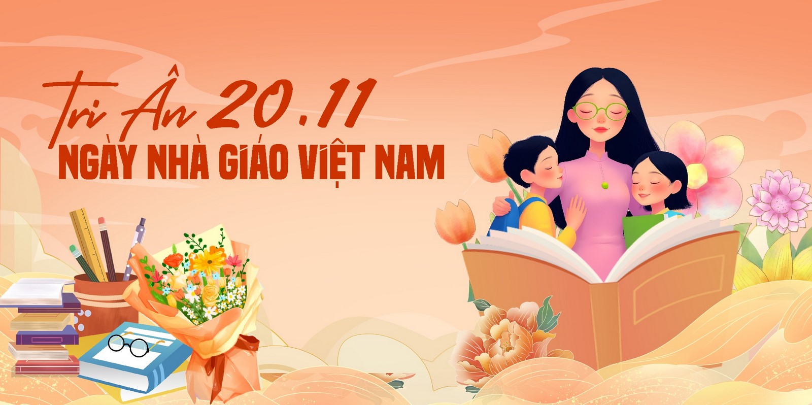 Phông nền tri ân thầy cô chào mừng Ngày Nhà Giáo Việt Nam 20.11 File Corel 39