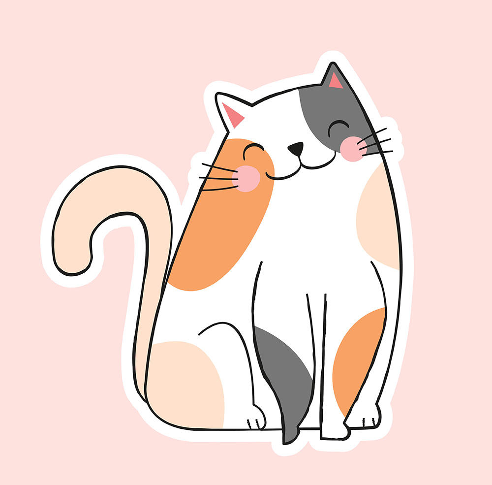 Hình ảnh chú mèo cute file vector mẫu CM257