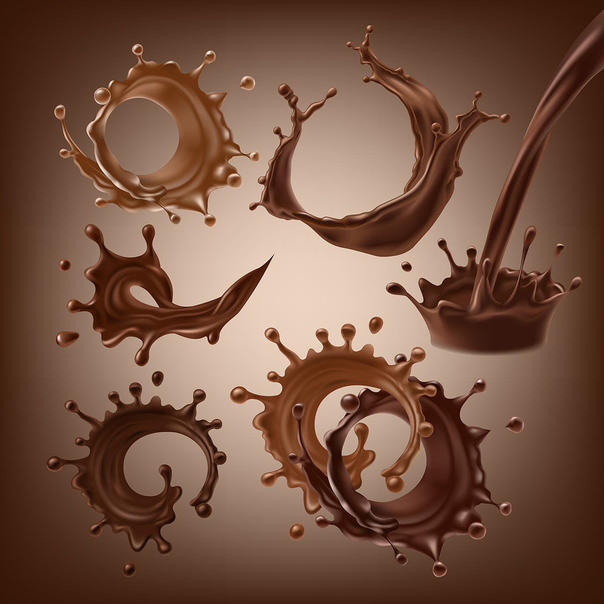 Hình minh họa dòng chảy chocolate file vector - mẫu số 484