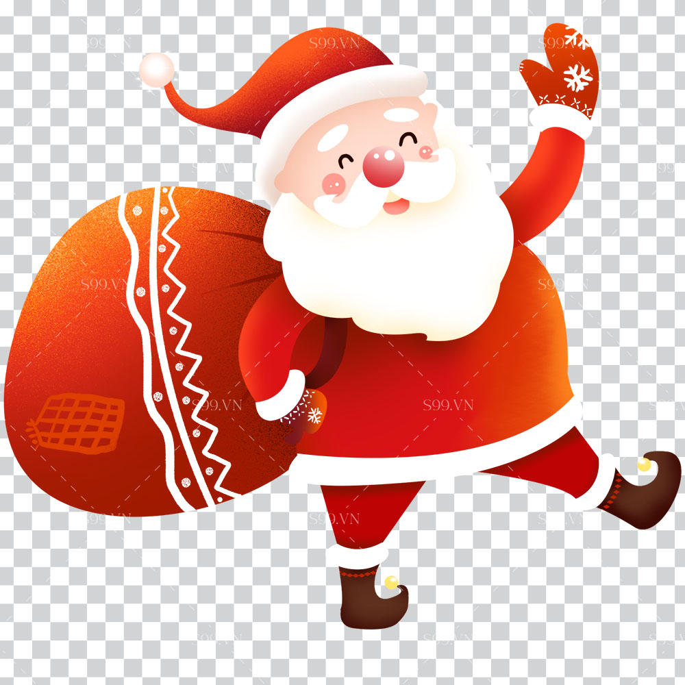 Hình ảnh ông già noel xách túi quà file PNG mẫu số 729