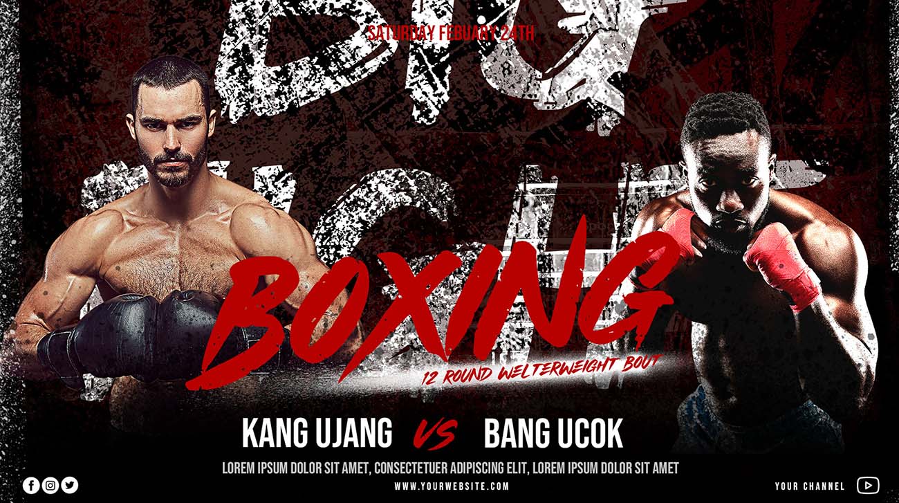 Banner giải thi đấu boxing A06 file PSD