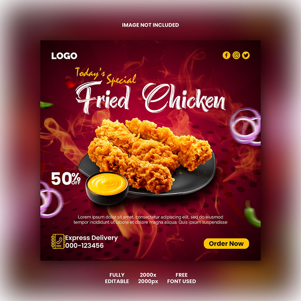 Poster quảng cáo gà rán KFC file PSD mẫu GR74