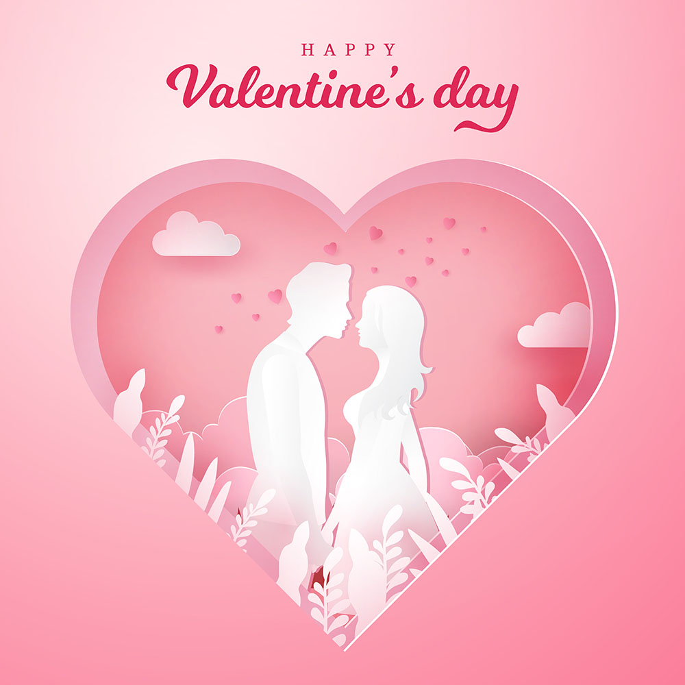 Banner trái tim tình yêu ngày valentine file vector mẫu số 363