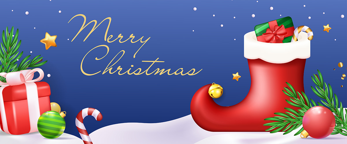 Banner bít tất đỏ noel file vector mẫu số 420