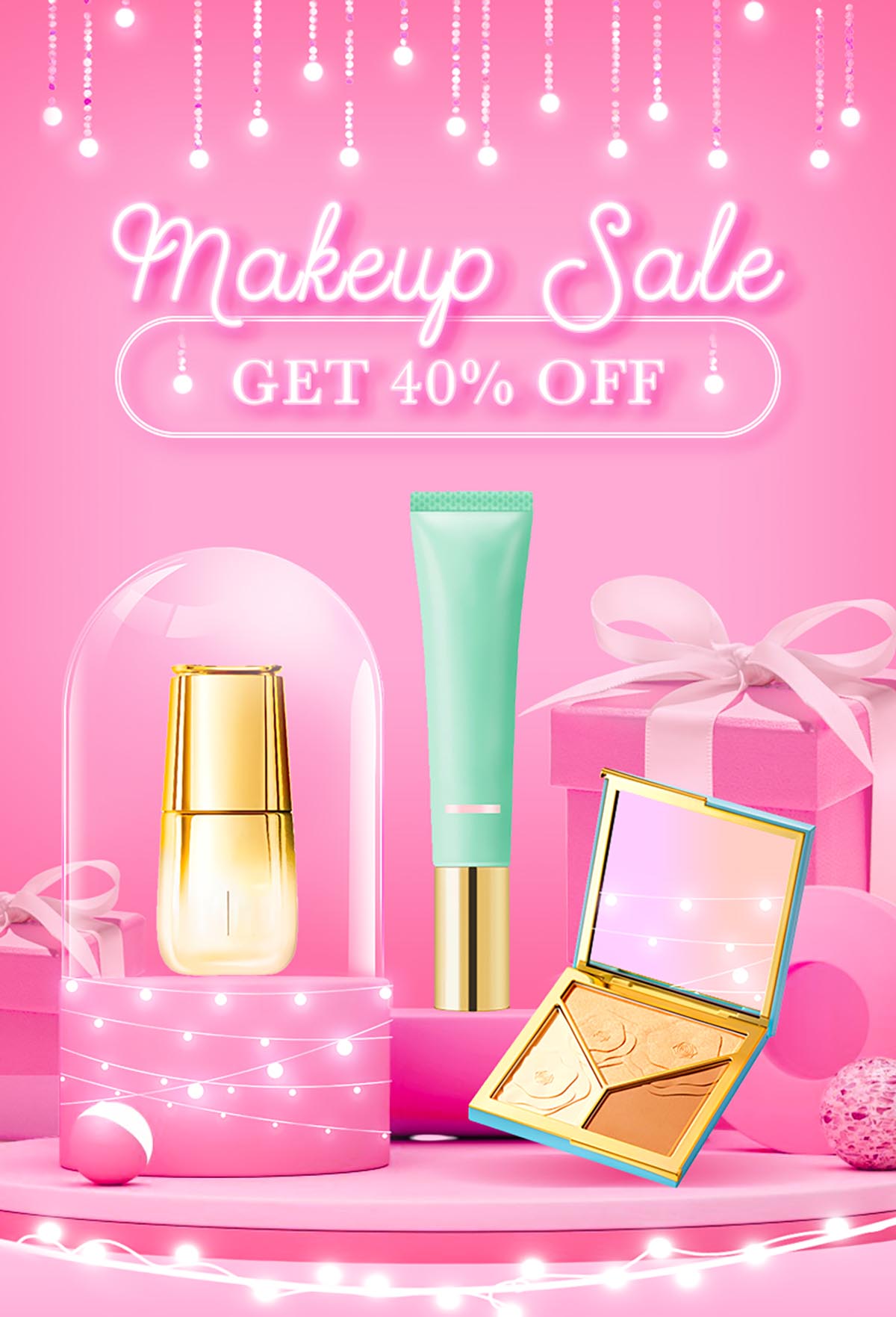 Poster sale mỹ phẩm makeup file PSD - mẫu số 37