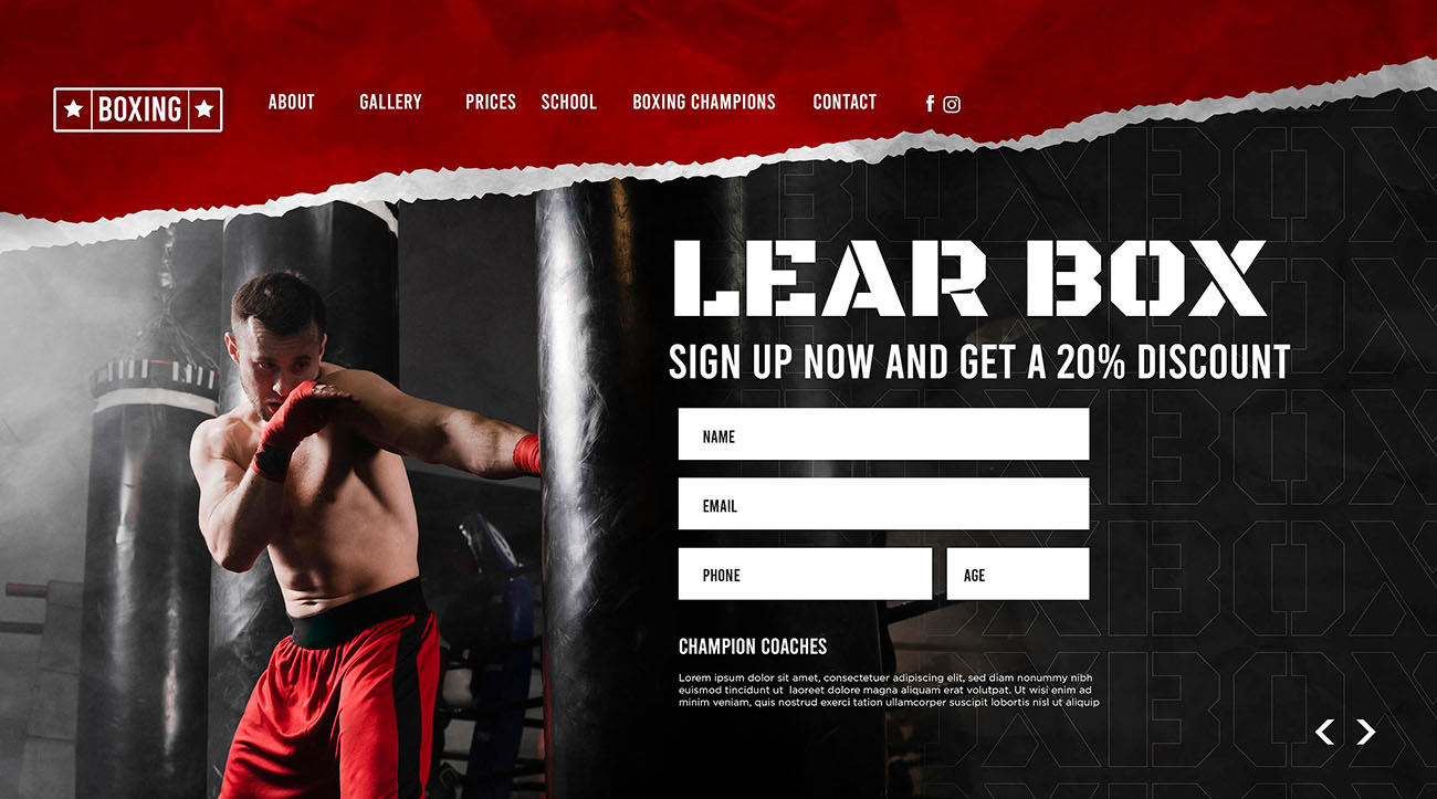 Banner võ sỹ thi đấu boxing A20 file PSD