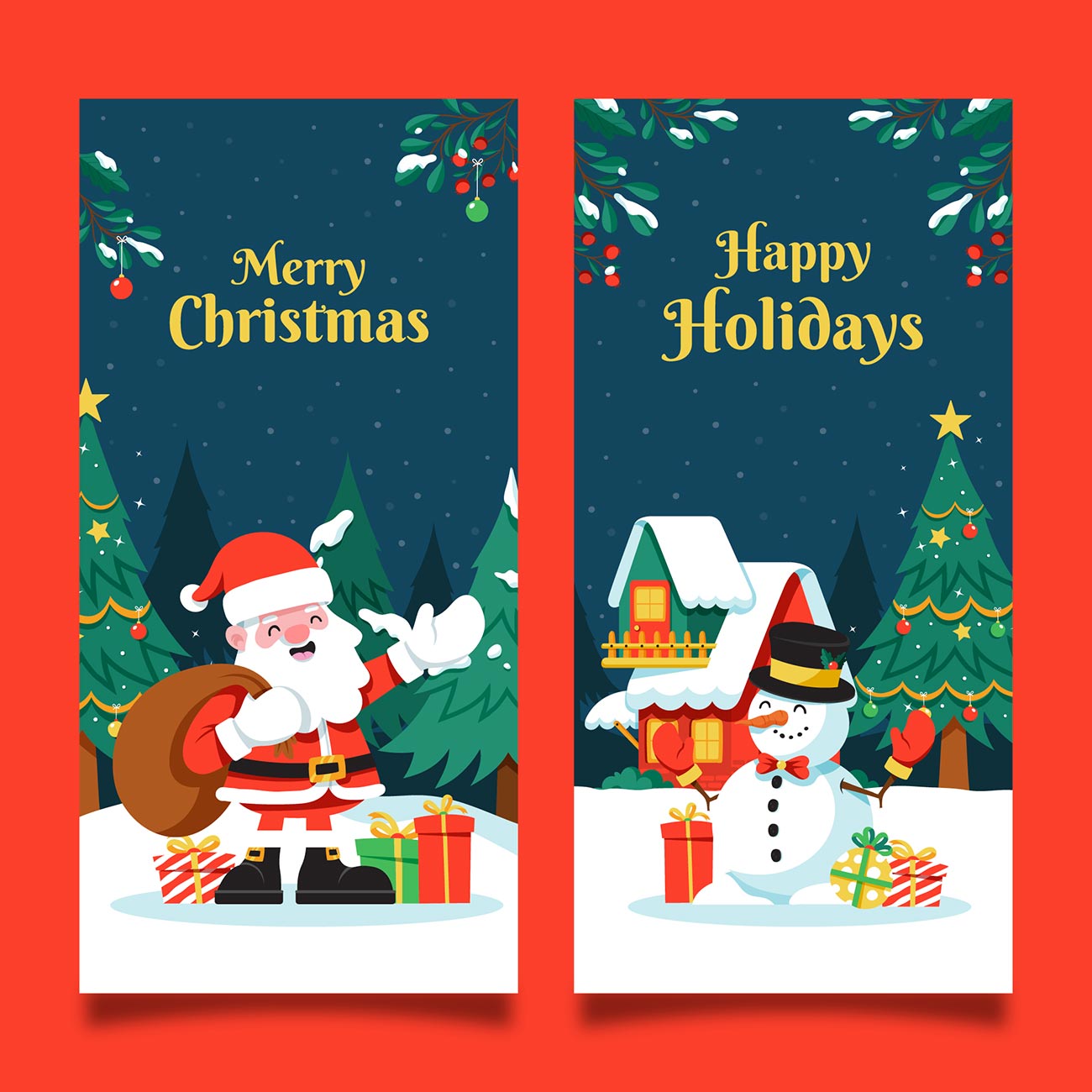 Banner kỳ nghỉ lễ noel file EPS