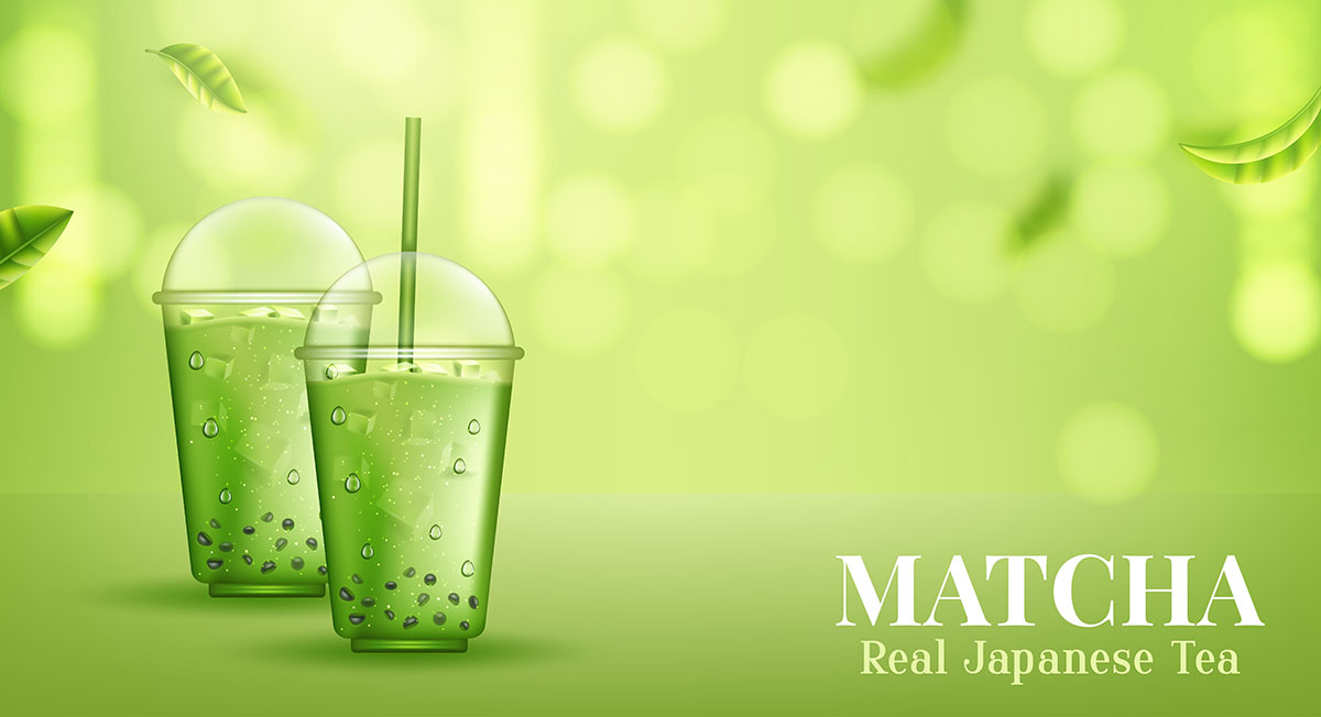 Background đồ uống matcha file vector mẫu số 891