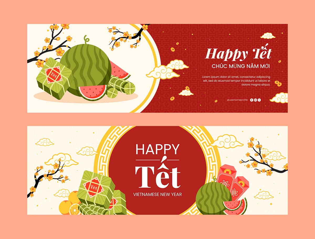 Banner chúc mừng năm mới file vector mẫu 25R1674