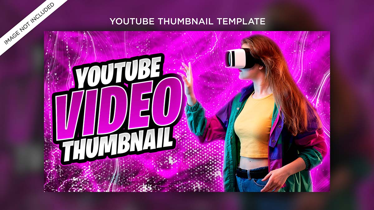 Ảnh thumb bìa kênh youtube chủ đề giải trí file PSD mẫu CN66